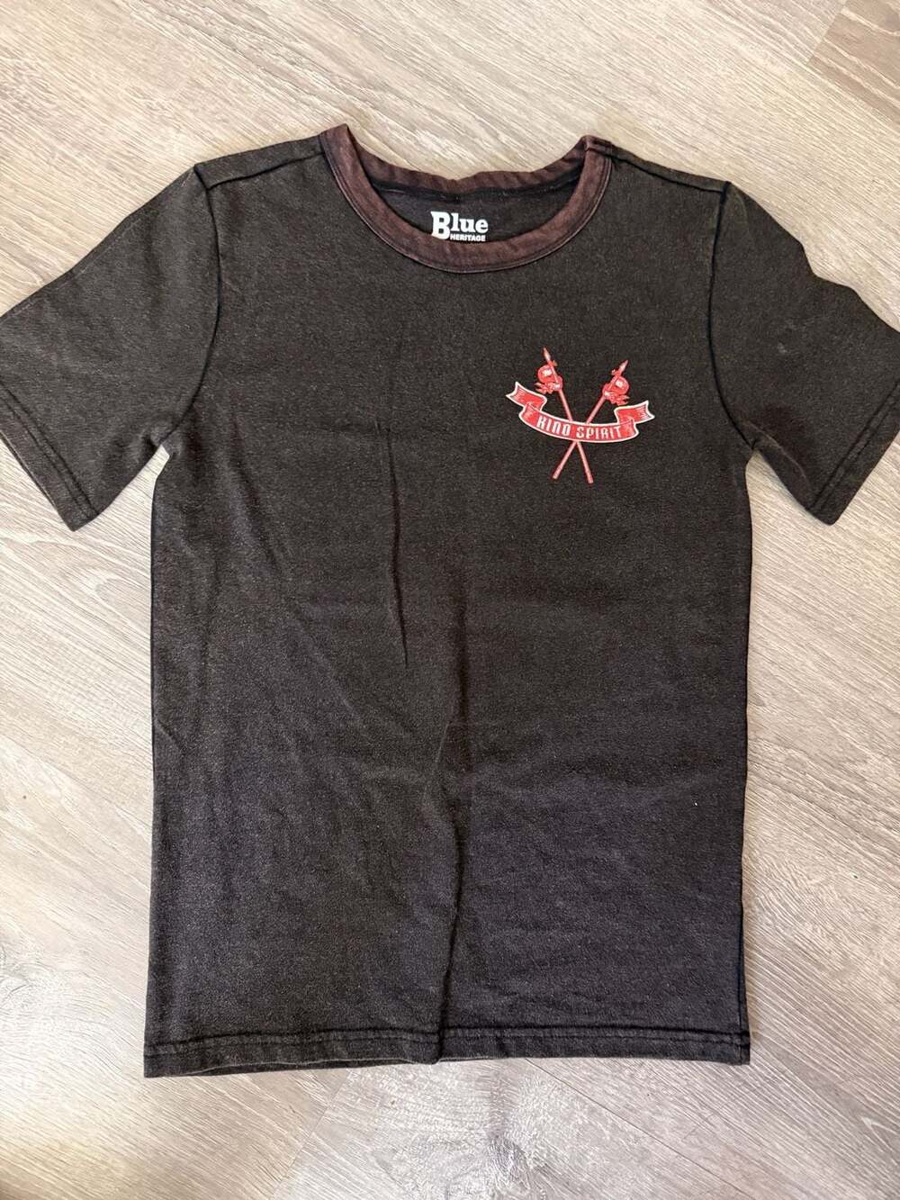 Blue Heritage Kids Boy Kind Spirit Graphic Print T-Shirt Size M 10/12